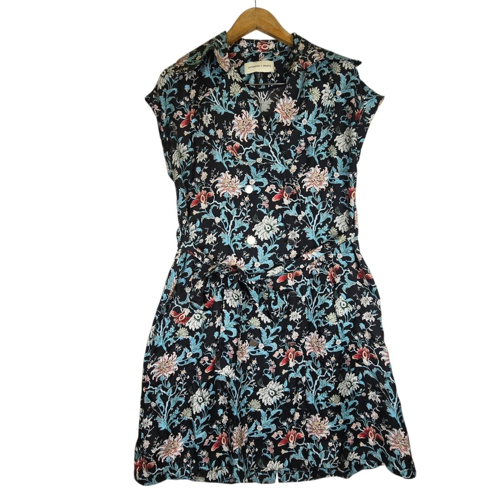 Jim Thompson X Asava Silk Dress Size 2 midi Floral Button